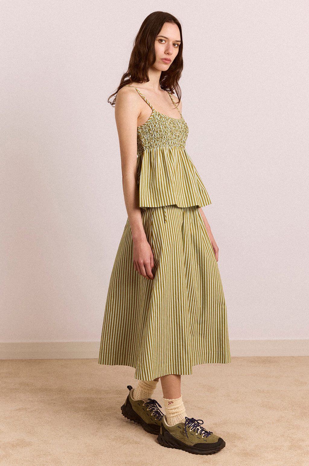 Dinah Cami Basil Stripe