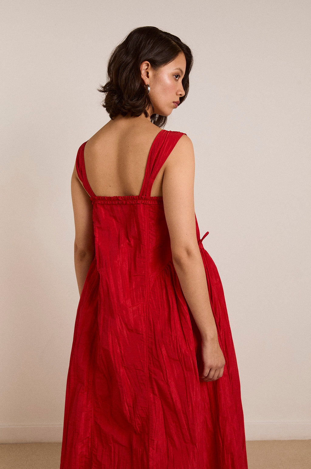 Elina Midi Dress Red Tafetta