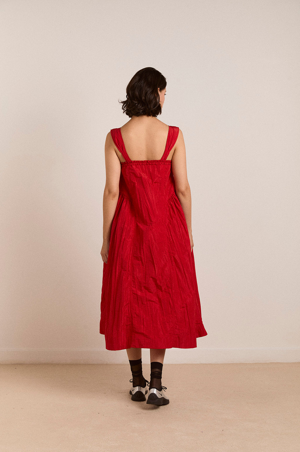 Elina Midi Dress Red Tafetta