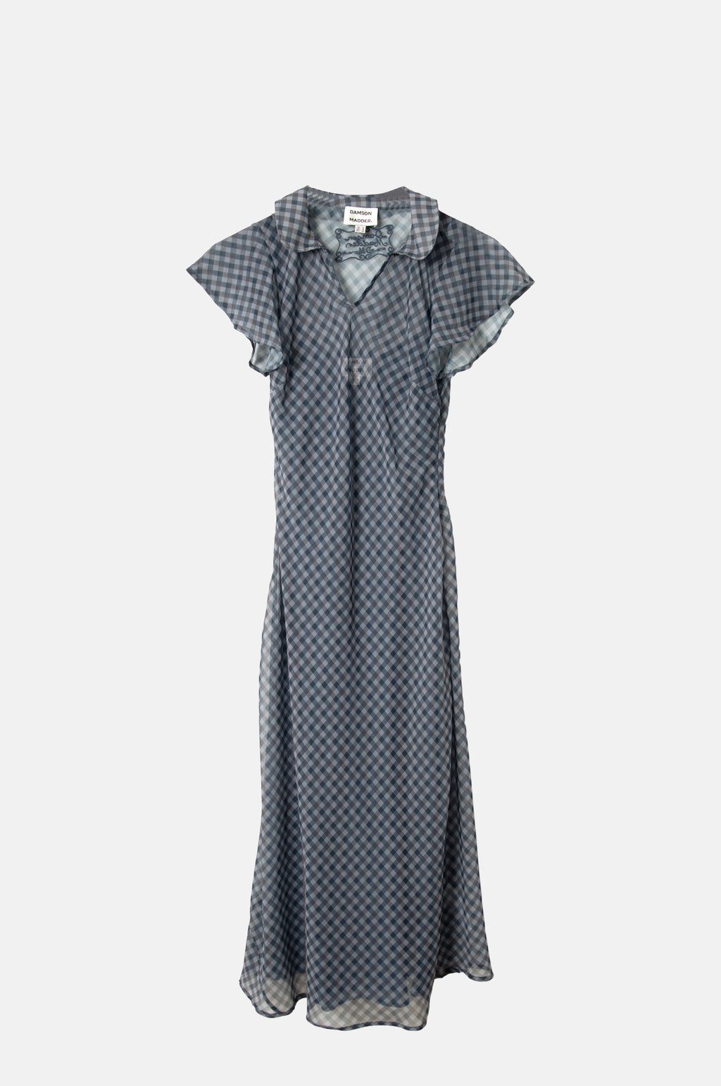 Damson Madder Hudson Midi Dress Sheer Willow Gingham.