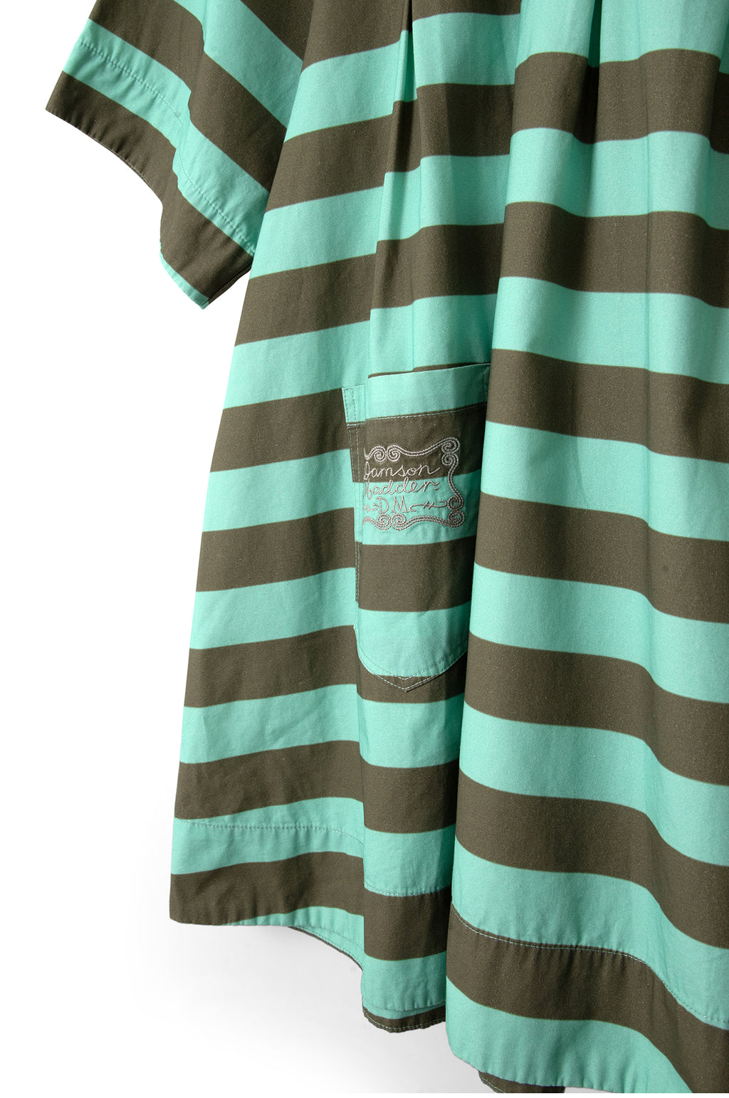 Maggie Mini Polo Dress Aqua Olive Stripe