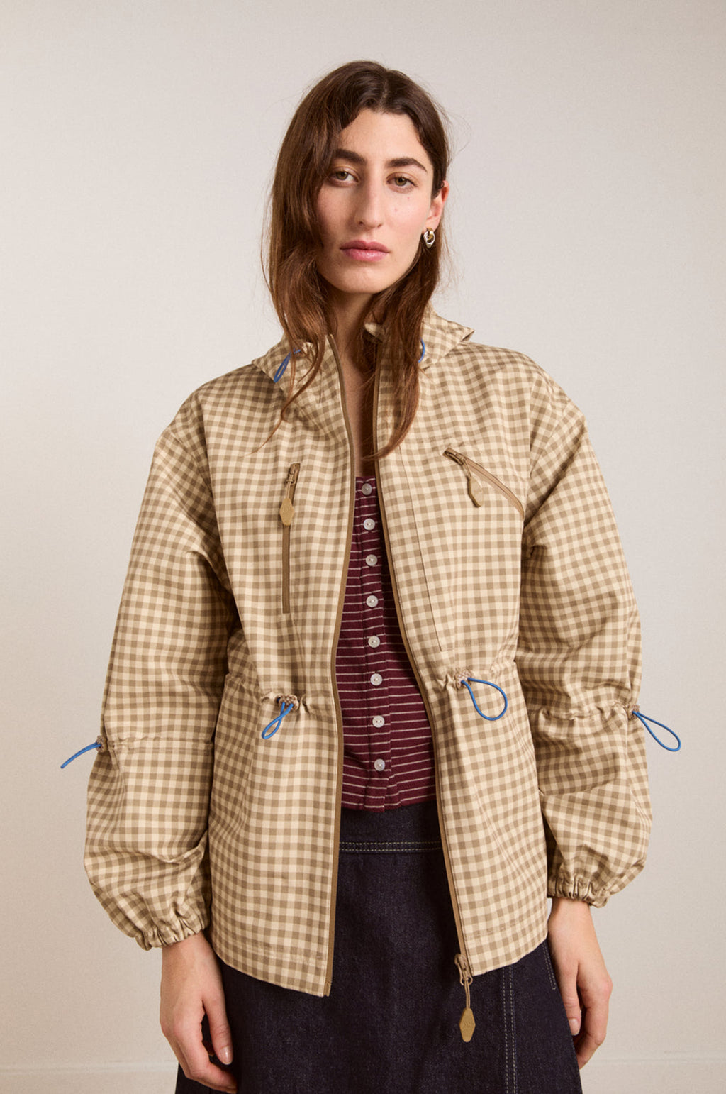 Matilda Raincoat Gingham Brown