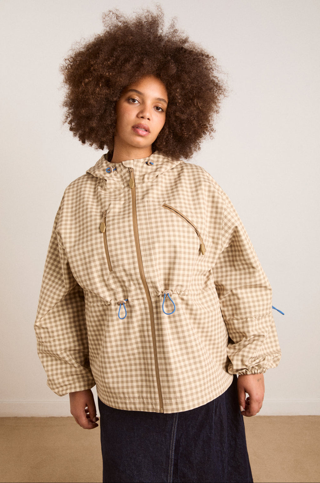 Matilda Raincoat Gingham Brown