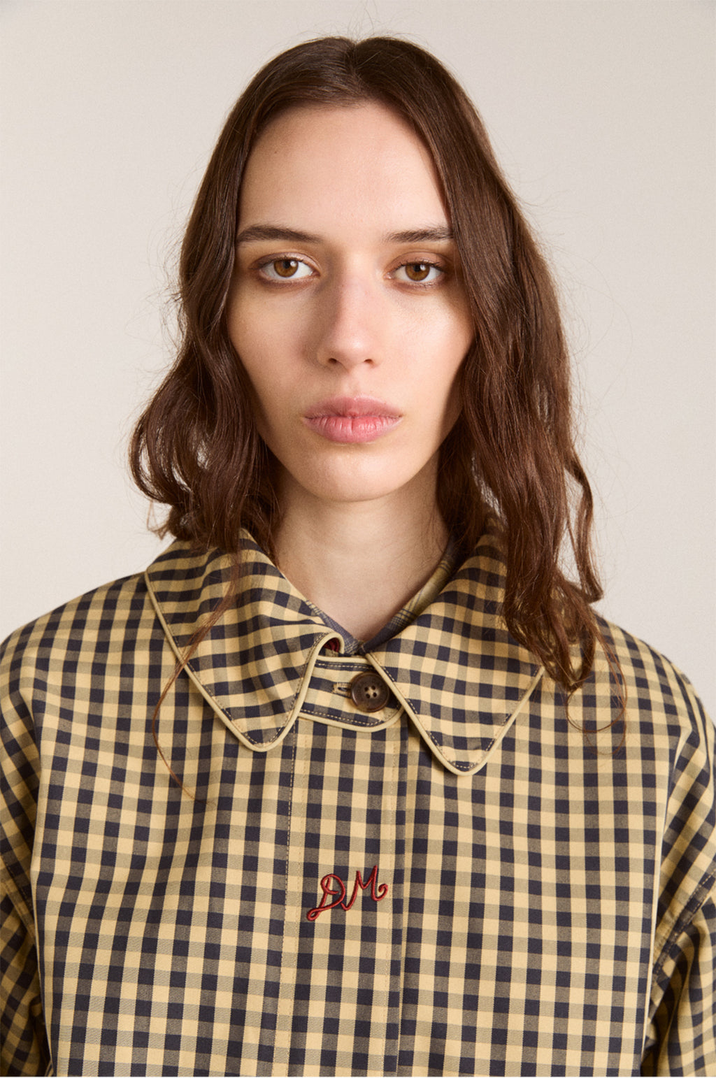 Myrtle Trench Coat Navy Gingham