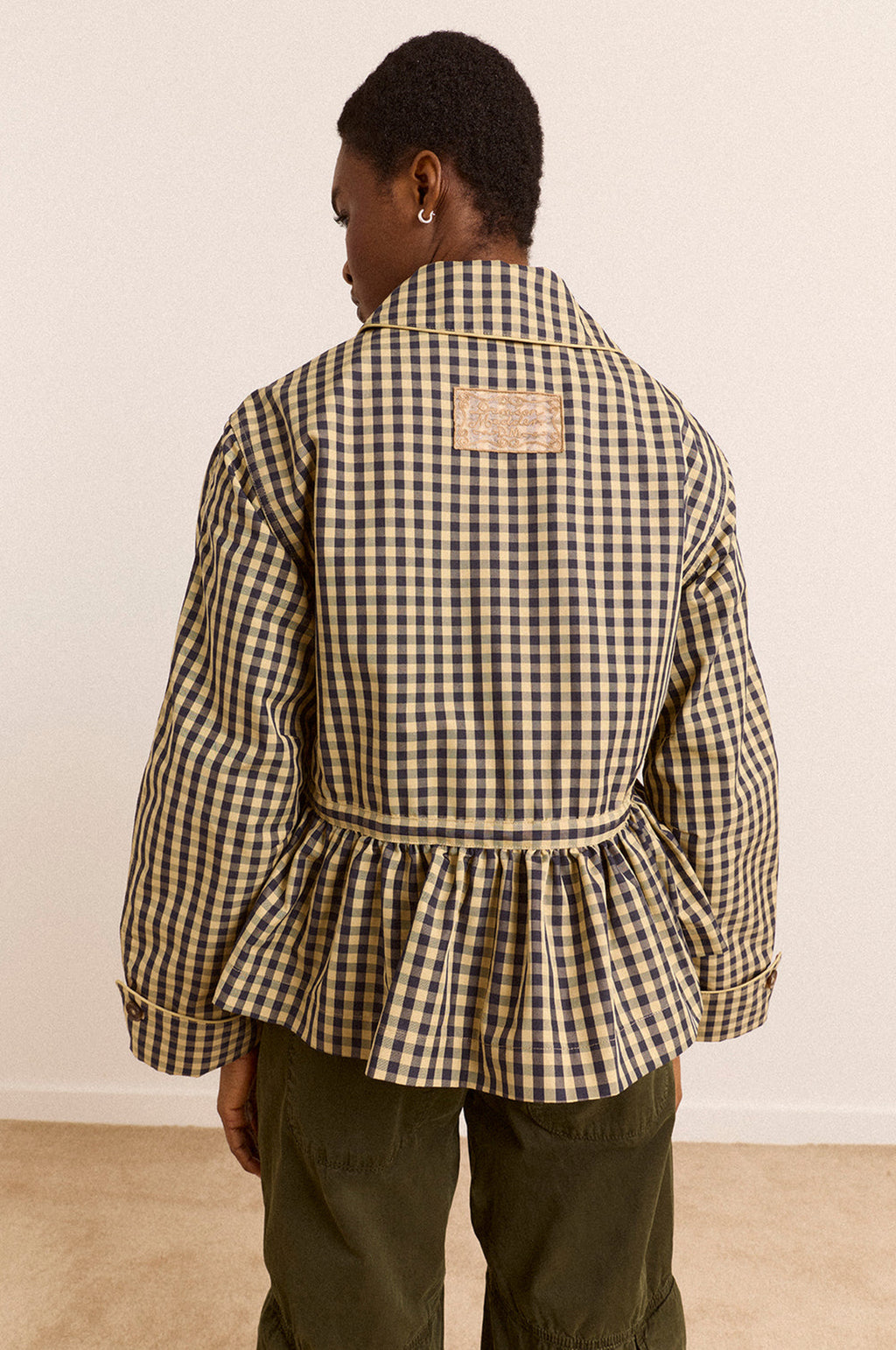 Myrtle Trench Coat Navy Gingham