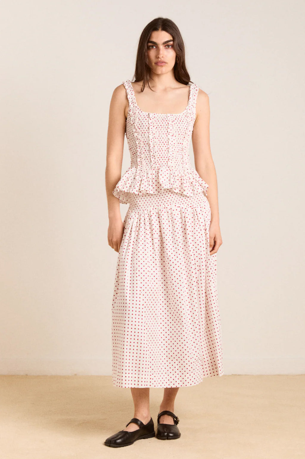 Raphi Cami Off White and Red Spot