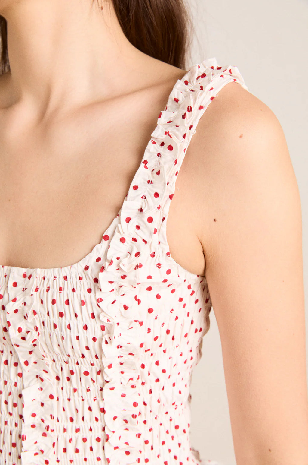 Raphi Cami Off White and Red Spot