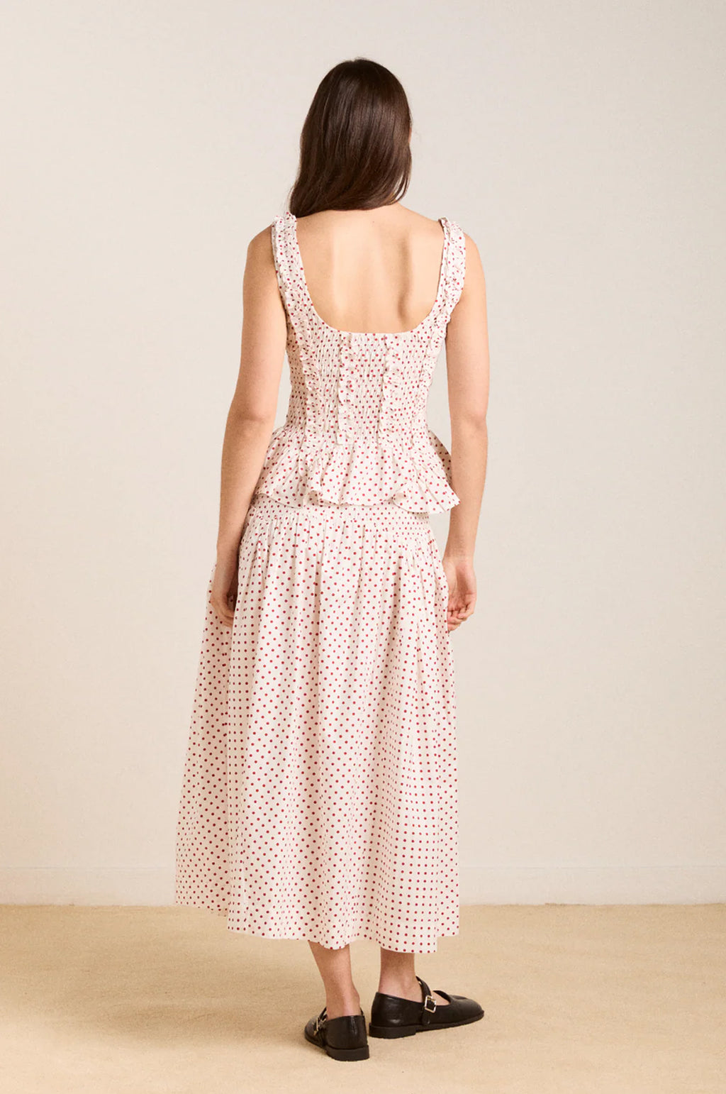Raphi Cami Off White and Red Spot