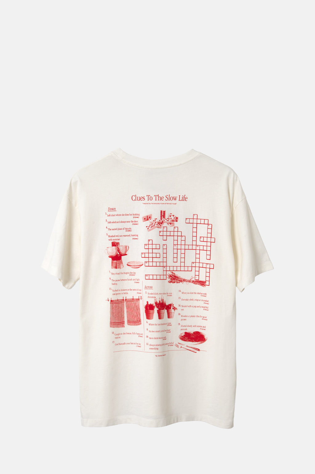 Slow Life Crossword Graphic Tee Ecru