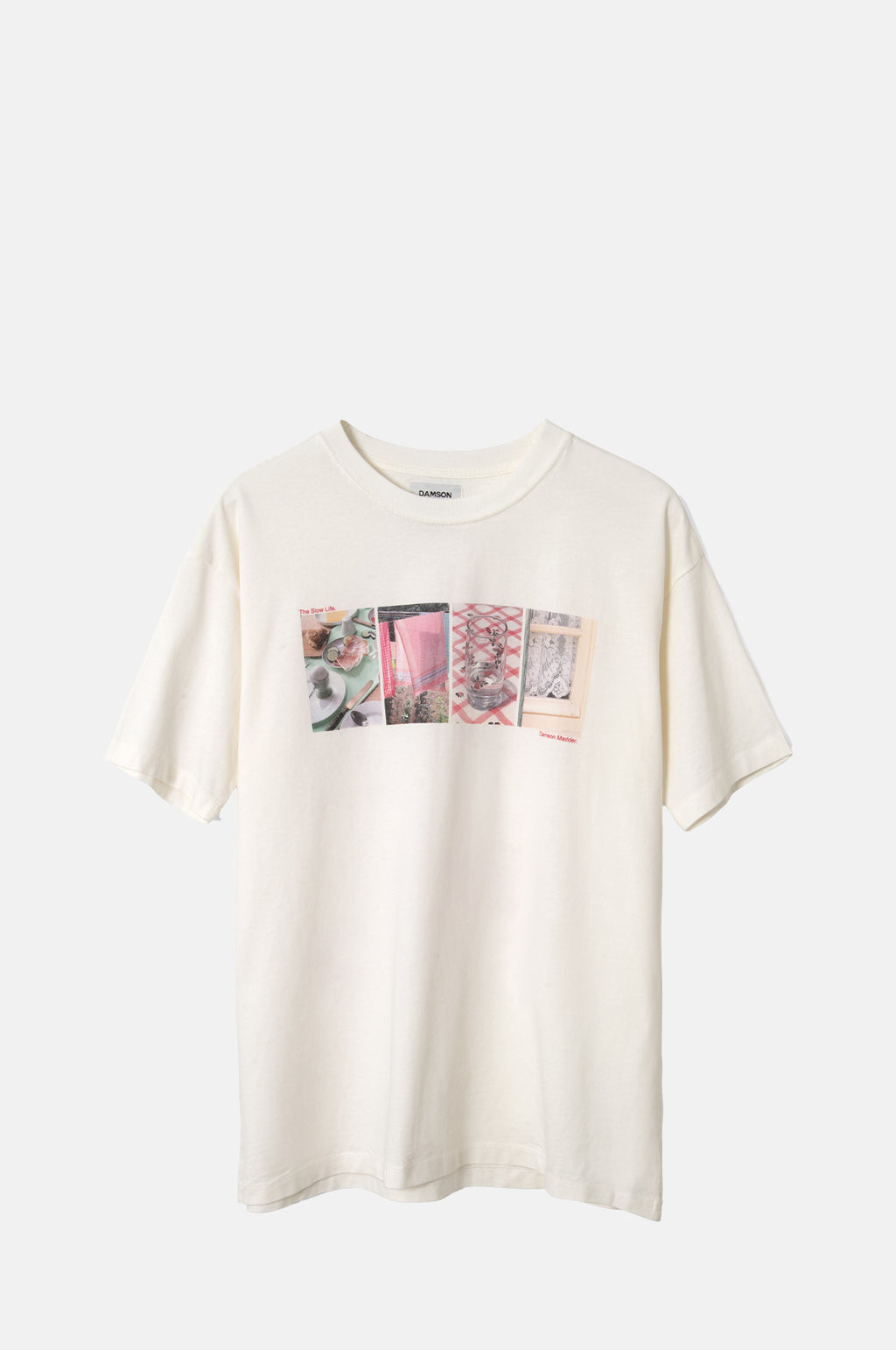 Damson Madder Slow Life Crosssword Graphic Tee Ecru.