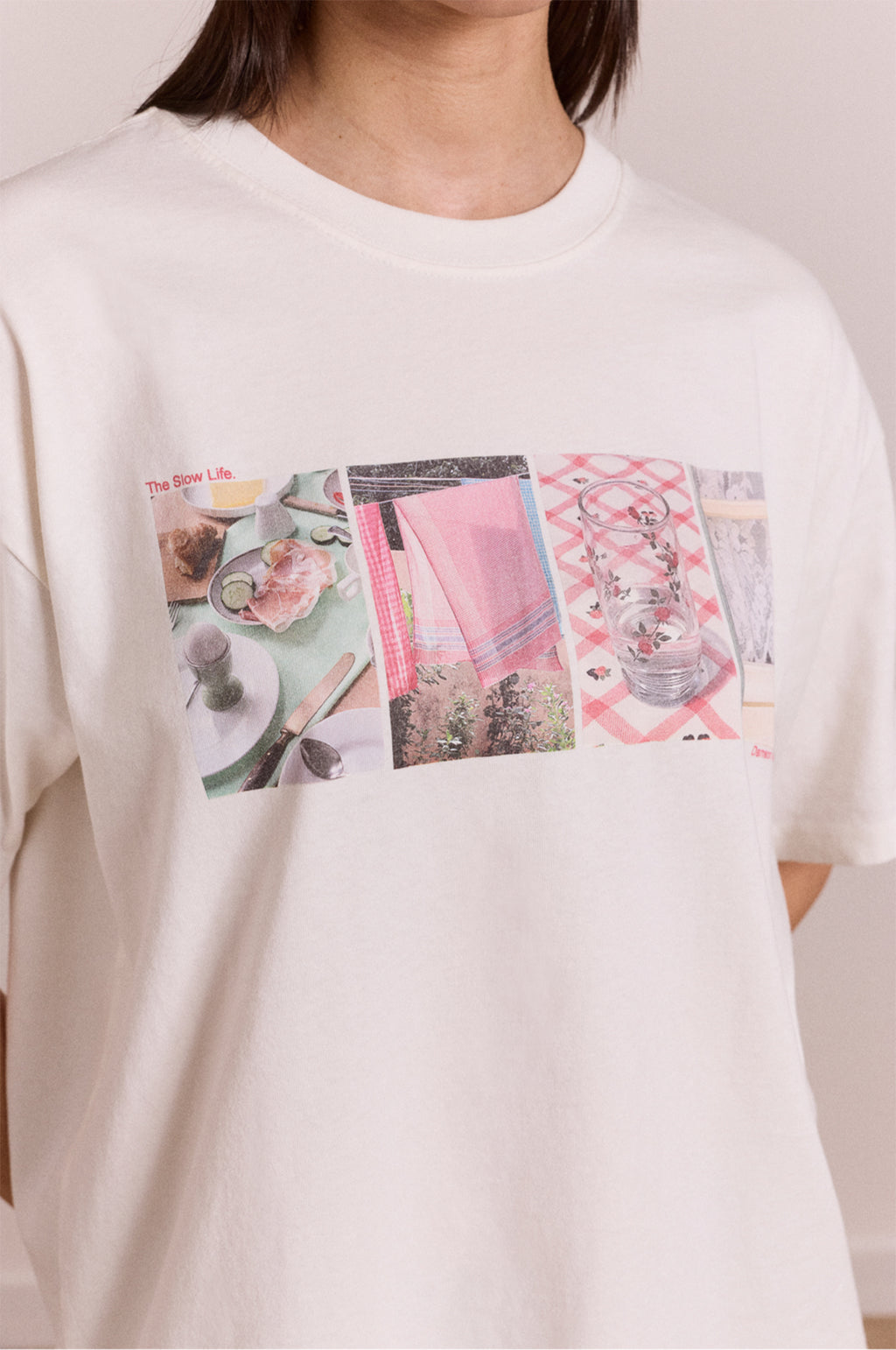 Slow Life Crossword Graphic Tee Ecru