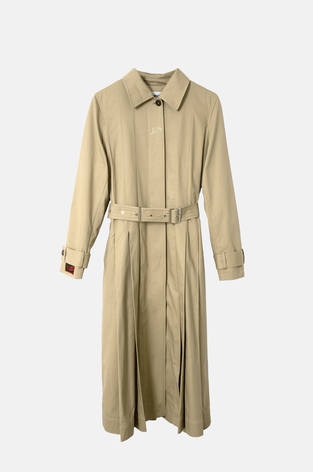 Damson Madder Sofia Pleated Trench Light Stone.