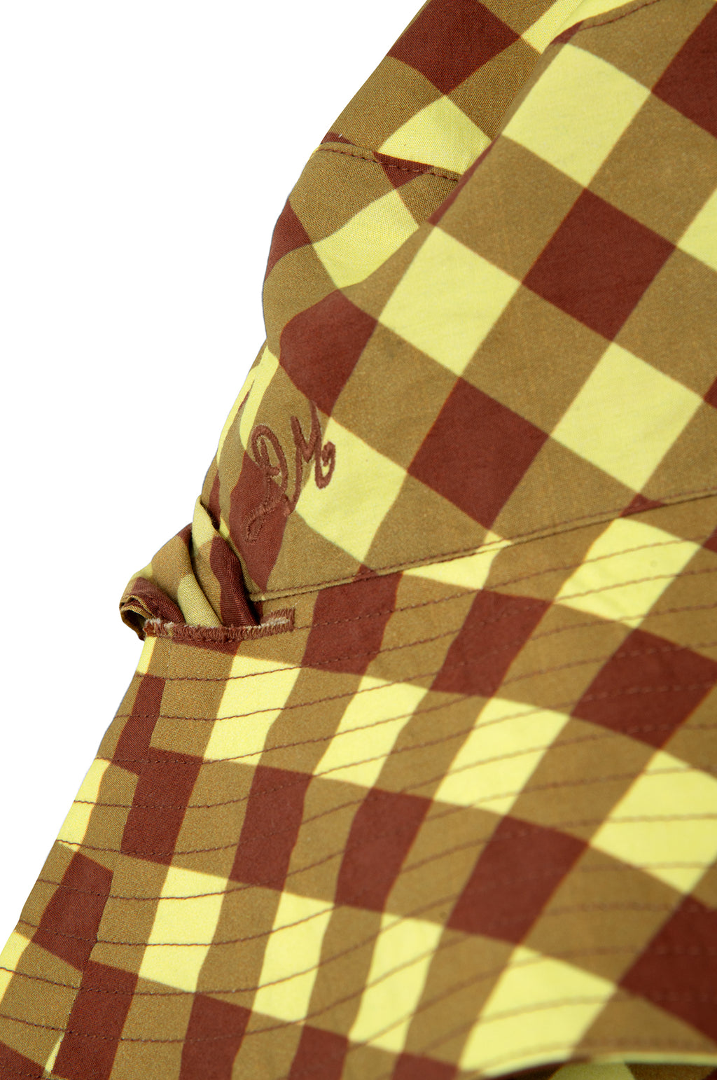 Sunhat With Tie Avo & Choc Gingham