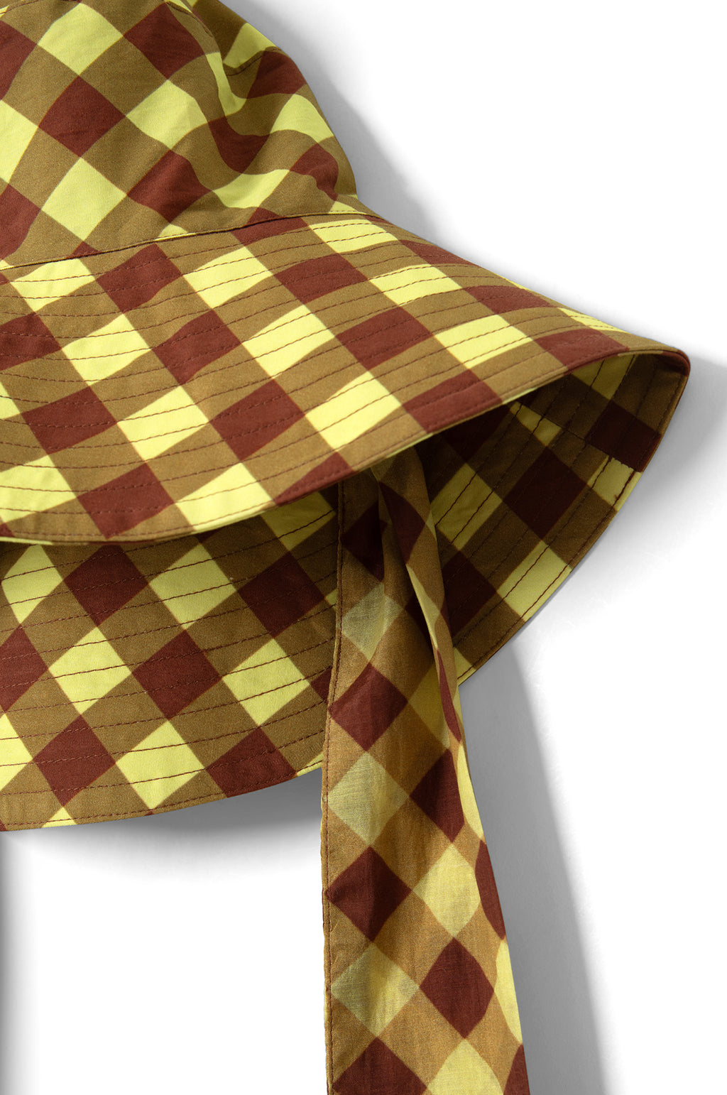 Sunhat With Tie Avo & Choc Gingham