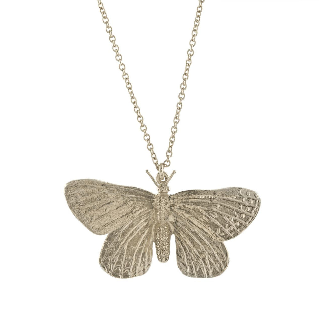 A.M. Duke of Burgundy Butterfly Necklace Silver