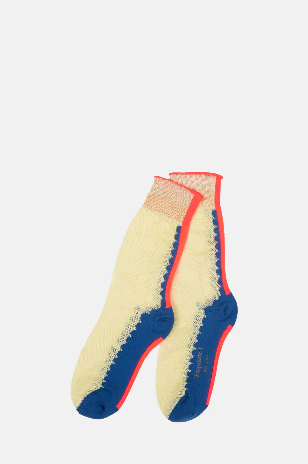 Exquisite J Net Polka Dot Socks Yellow.