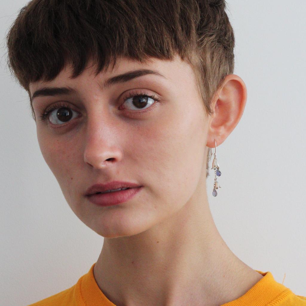 A.M. Bluebell Drop Earrings Silver