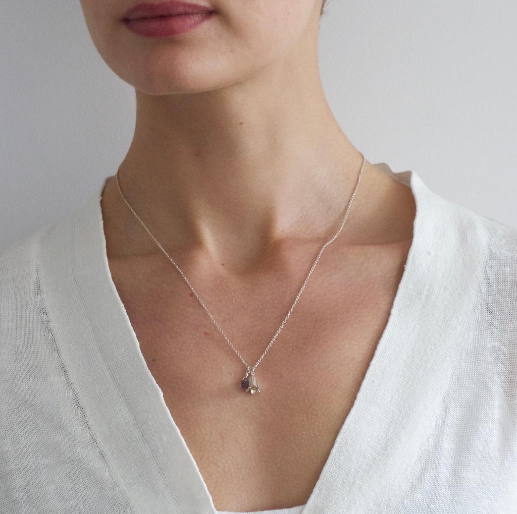 A.M. Little Bluebell Necklace Silver