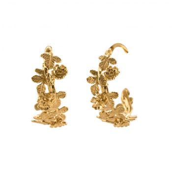 A.M. Wildrose Wide Hoop Earrings Gold