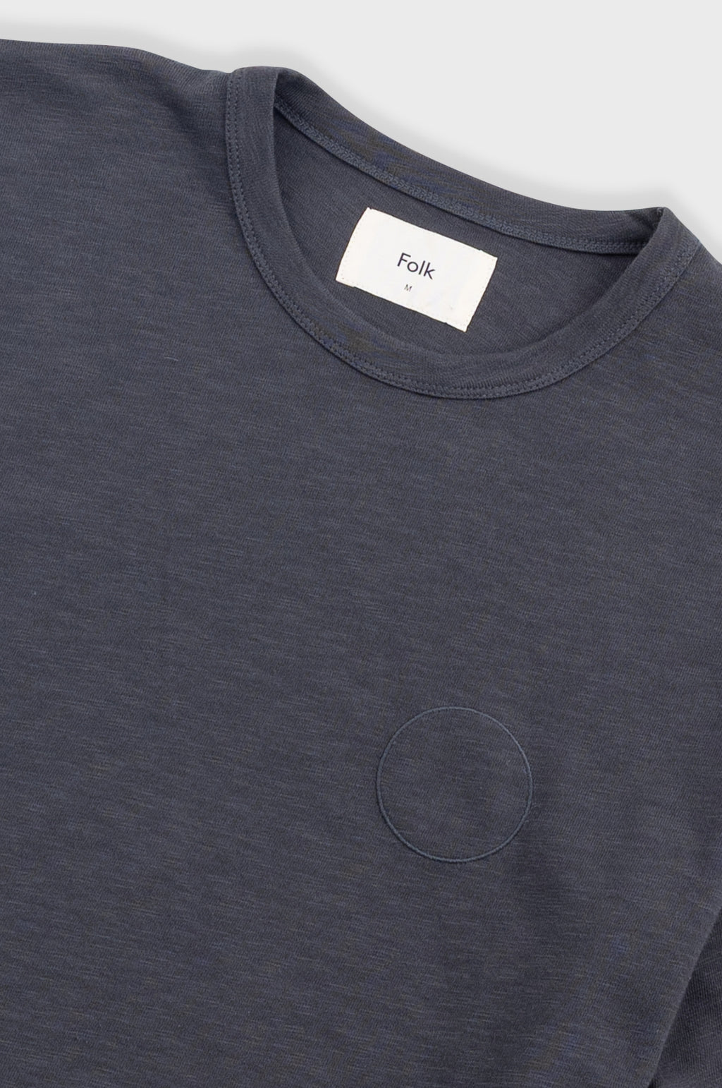 Slub Embroidered T-Shirt Soft Black