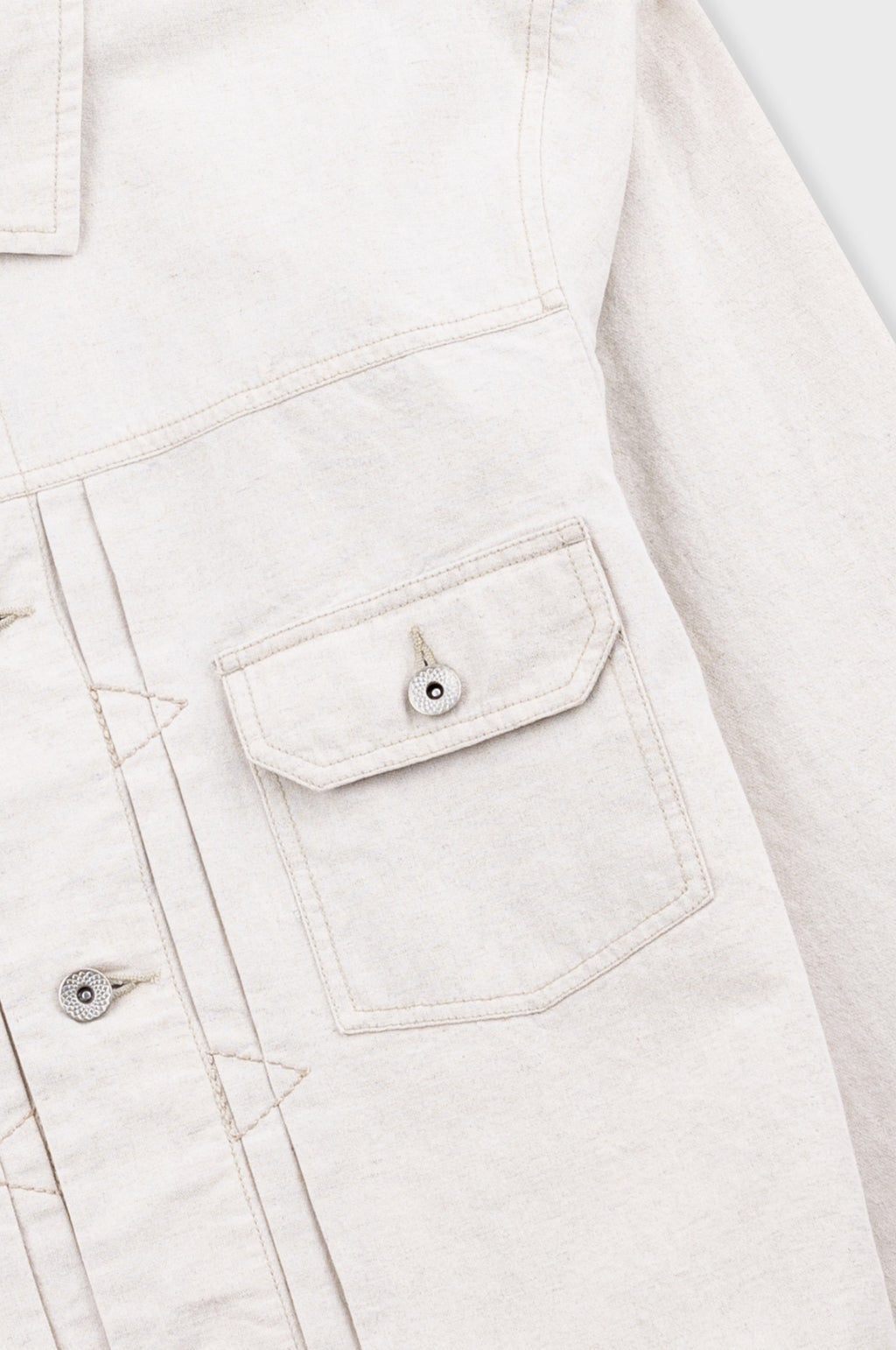 Trucker Jacket Natural Linen Cotton Canvas