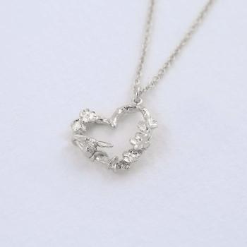 A.M. Floral Heart Necklace with Itsy Bitsy Bee Silver