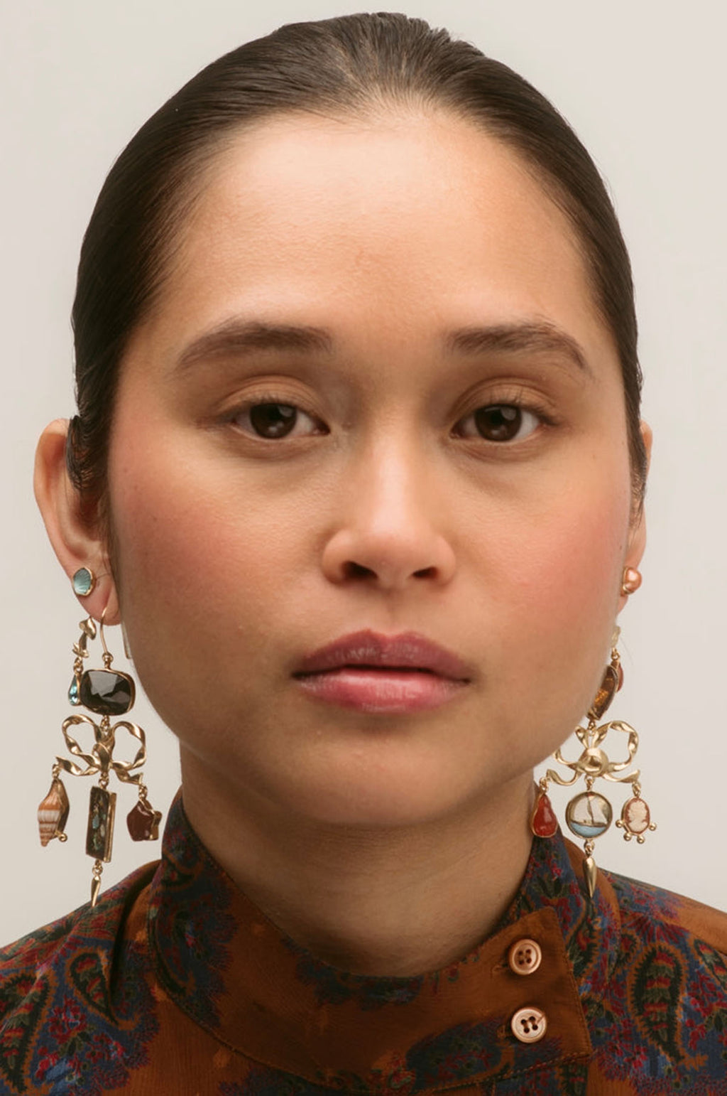 Bow Charm Balance Drop Earrings