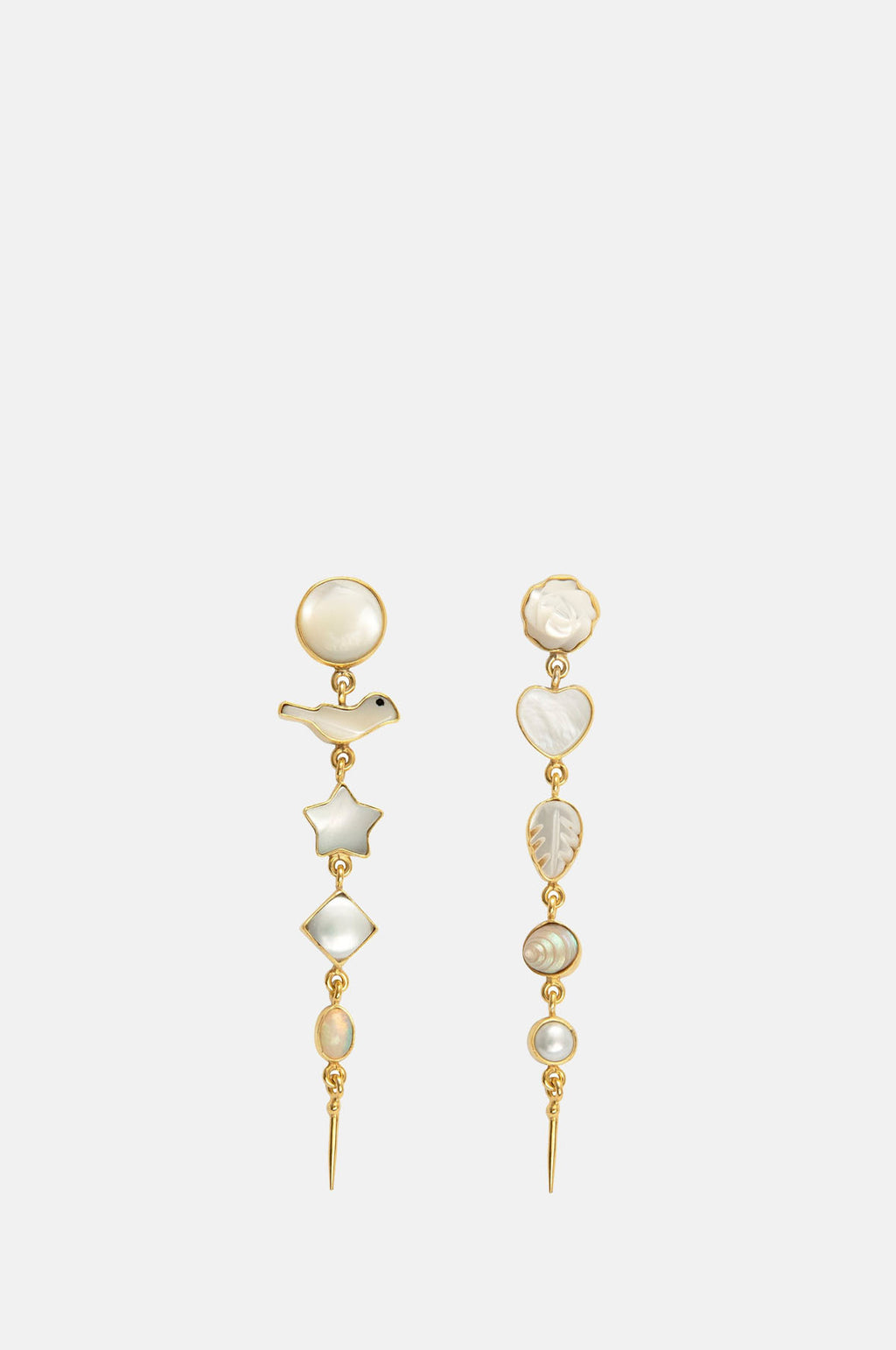 Grainne Morton Five Charm with Victorian Drop Pearl Earrings.