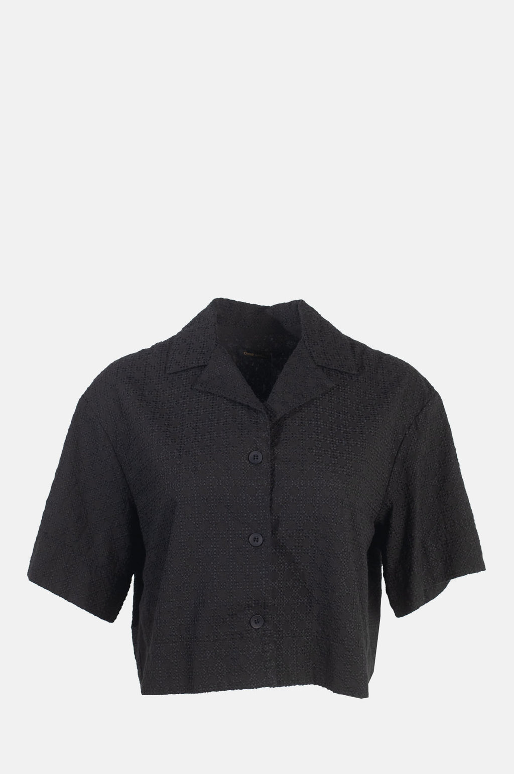 Greek Archaic Kori Cross Cropped Shirt Black.
