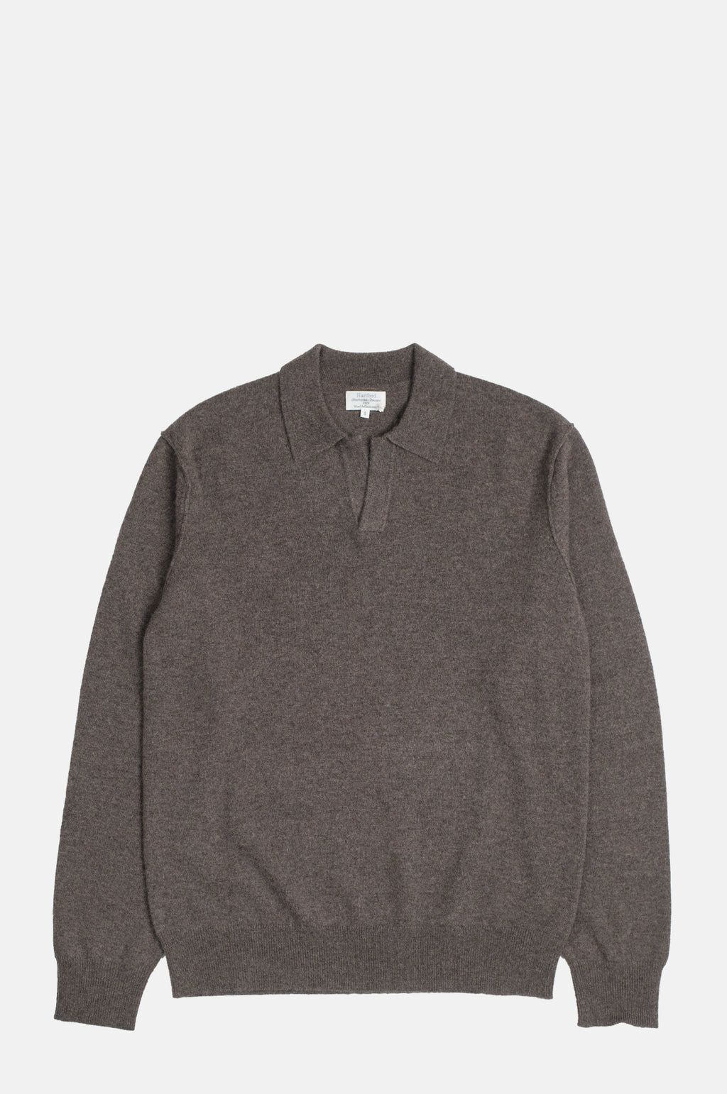 Hartford Cashmere Polo Pullover Mushroom.