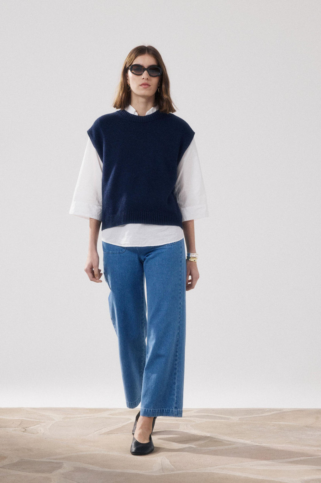 Mayra Knit Pullover Navy