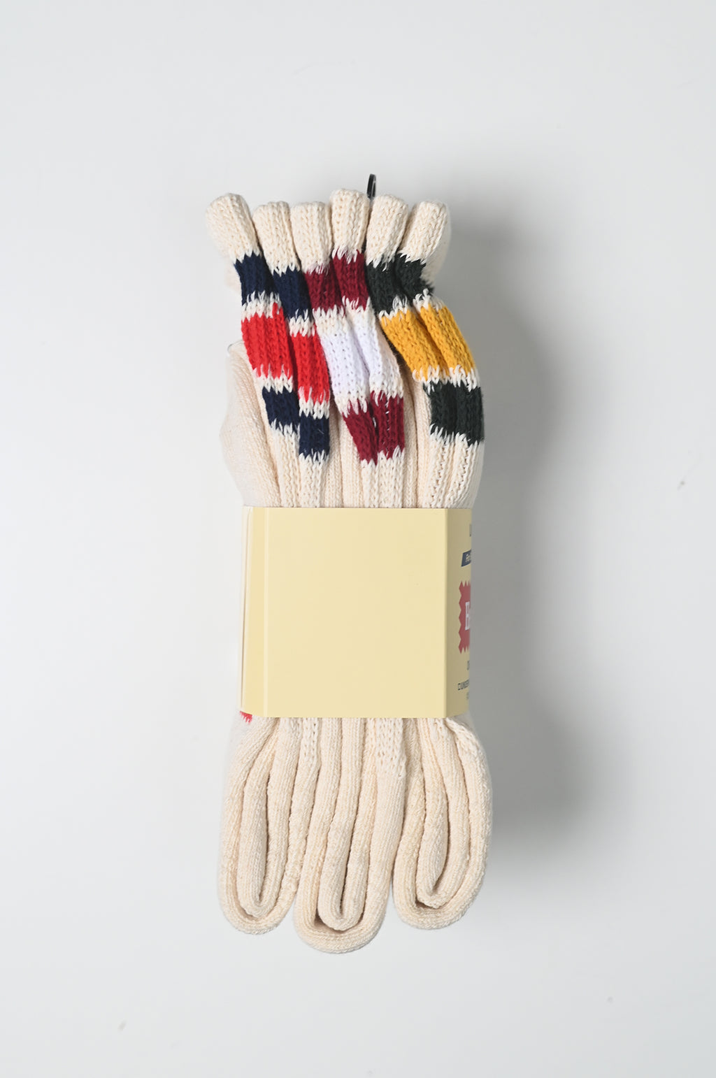 3-Pack Off-White Multi Stripe Socks