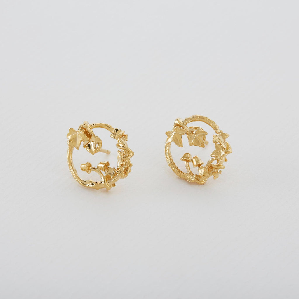 A.M. Woodland Loop Stud Earrings Gold
