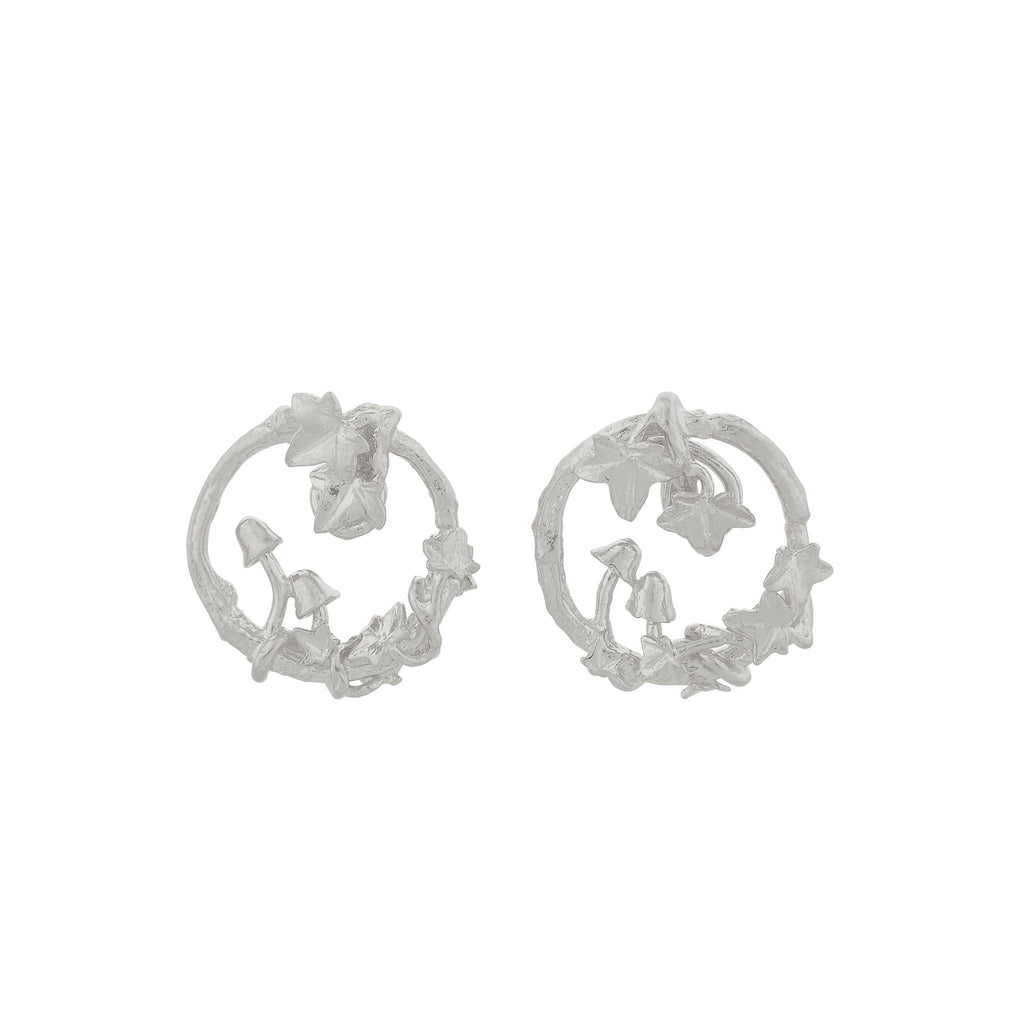 A.M. Woodland Loop Stud Earrings Silver
