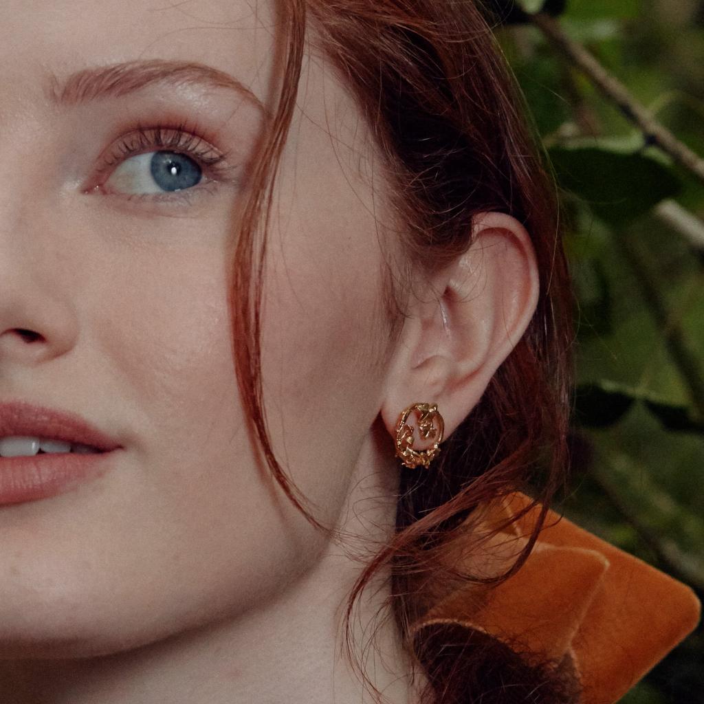 A.M. Woodland Loop Stud Earrings Silver