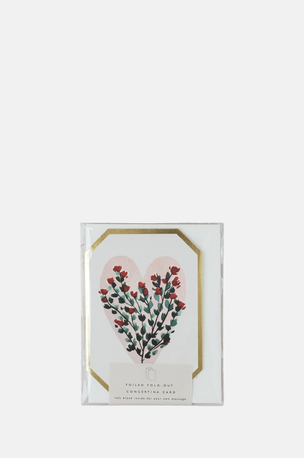 Katie Housley Concertina Botanical Heart Floral Die Cut Mini Card.