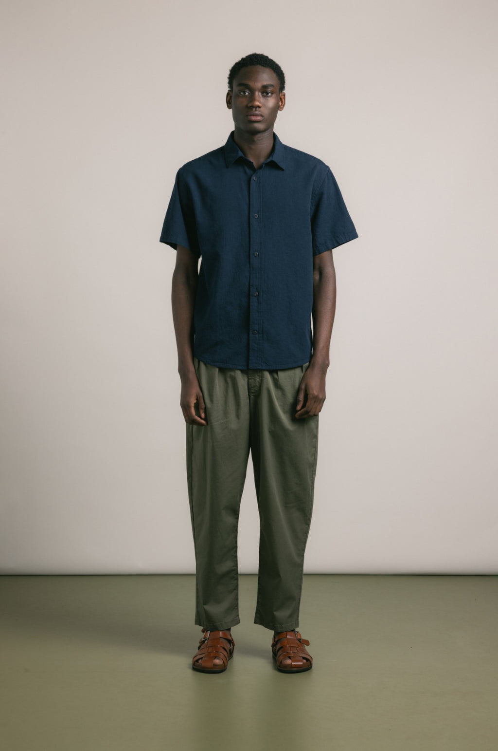 Ferness Oversized Shirt Dark Navy Slub