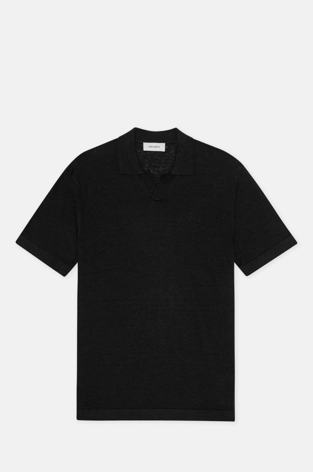 Les Deux Emmanuel Knit Polo Black.