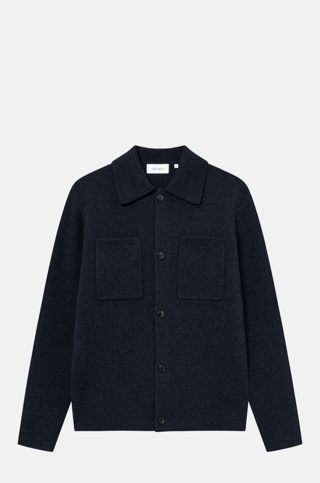 Les Deux Fischer Milano Knit Overshirt Dark Navy.
