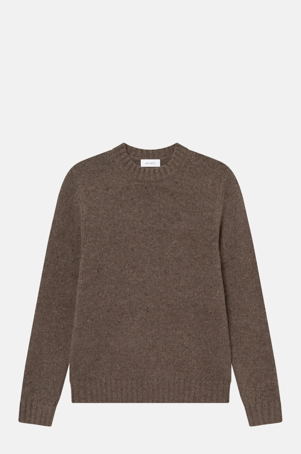 Les Deux Gary Fleck Roundneck Jumper Mountain Grey Brown.