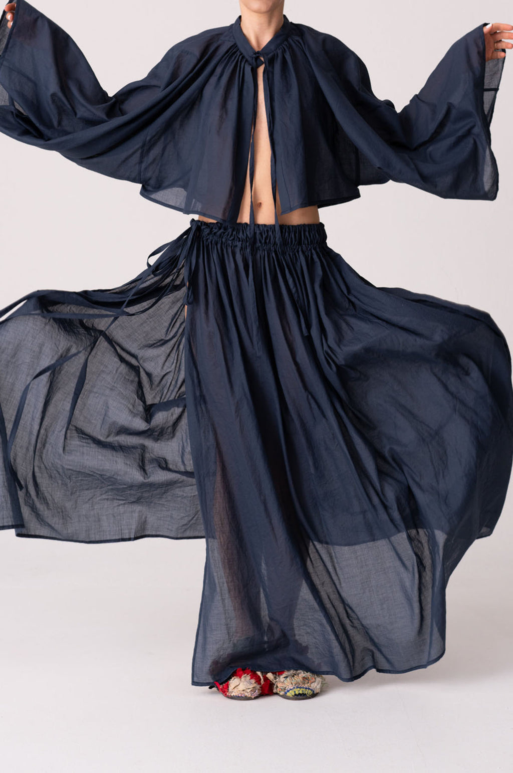 Liquid Blouse Navy