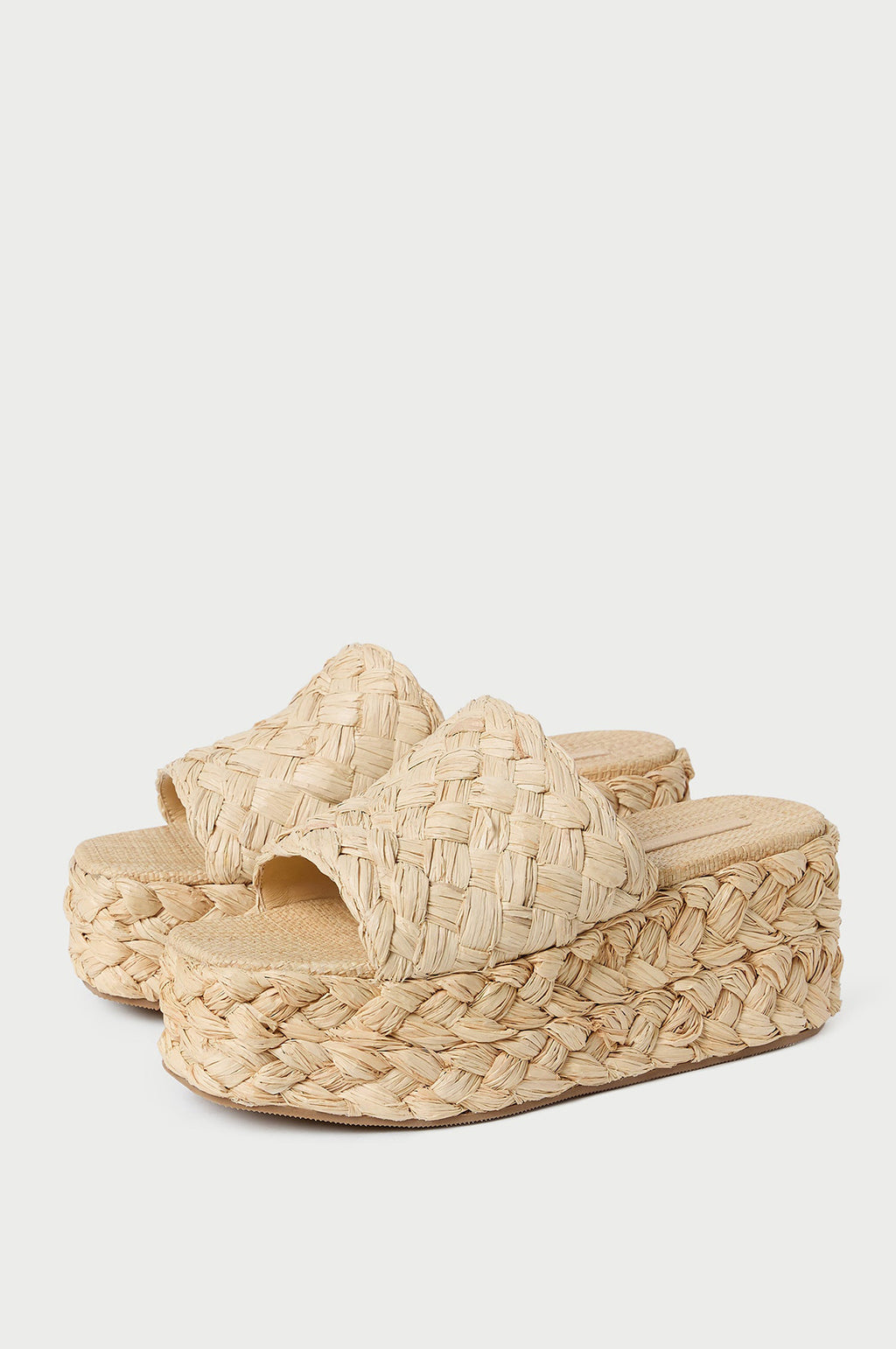Aaron Platform Raffia Mule Natural