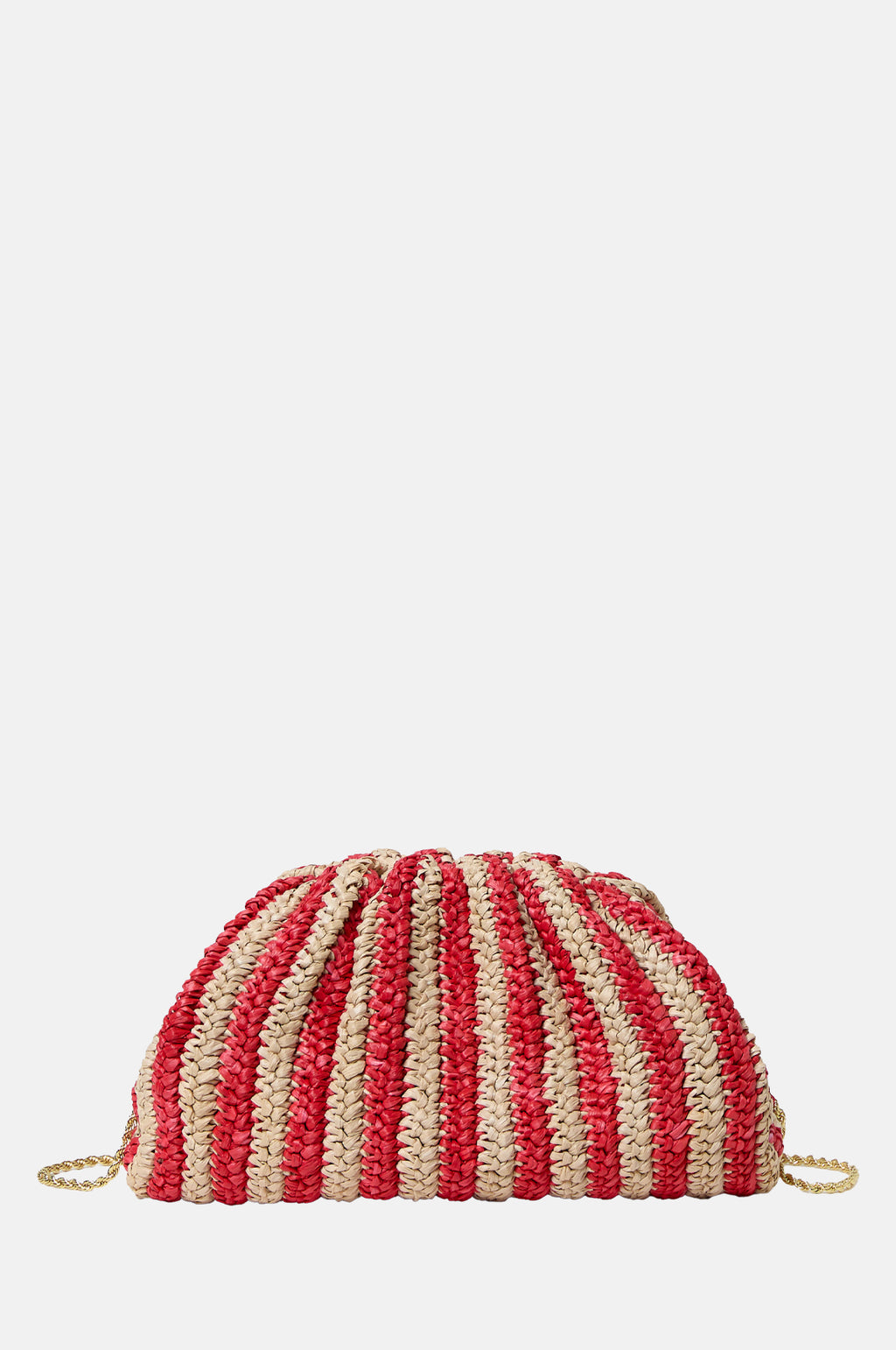 Loeffler Randall Bailey Crochet Clutch Red Natural.