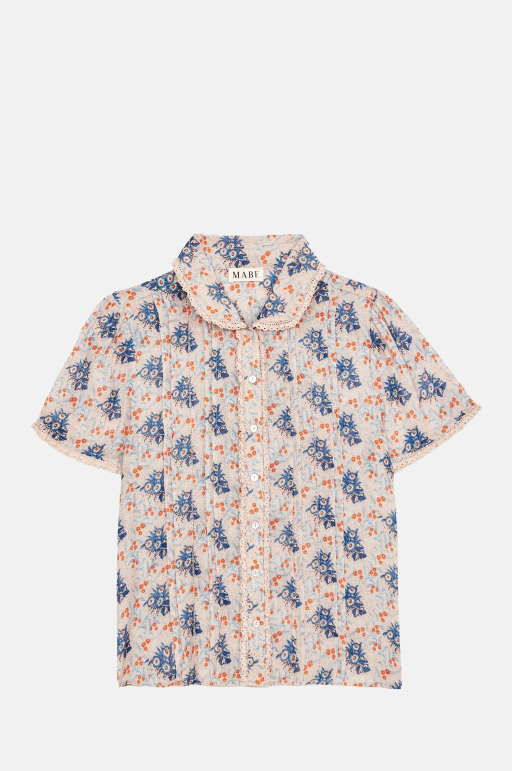 M.A.B.E. Aster Print Collar S/S Top Multi.