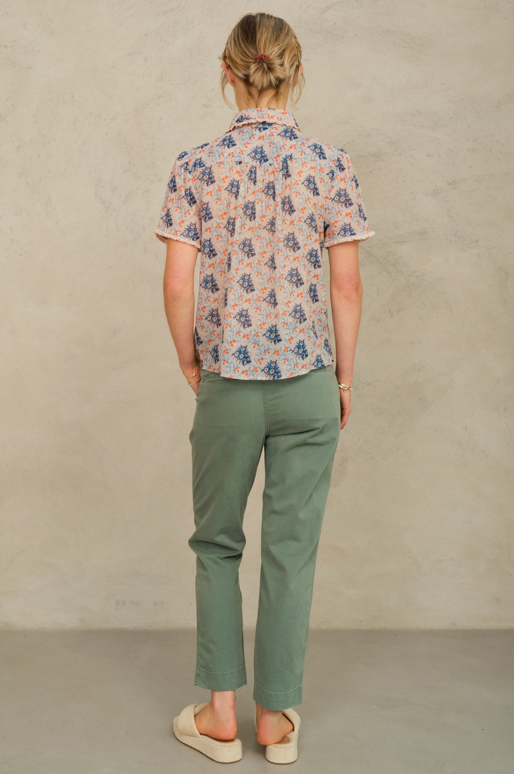 Aster Print Collar S/S Top Multi