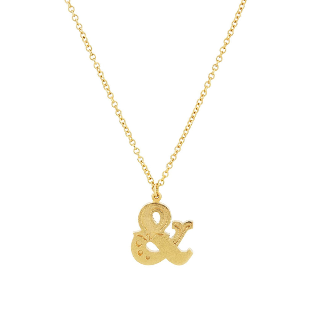 A.M. Just my Type Ampersand Necklace Gold