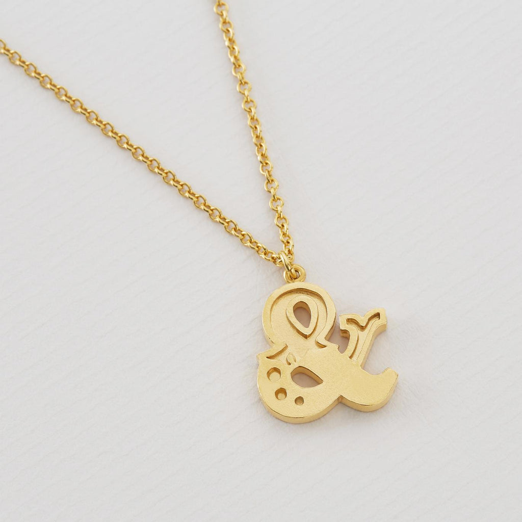 A.M. Just my Type Ampersand Necklace Gold