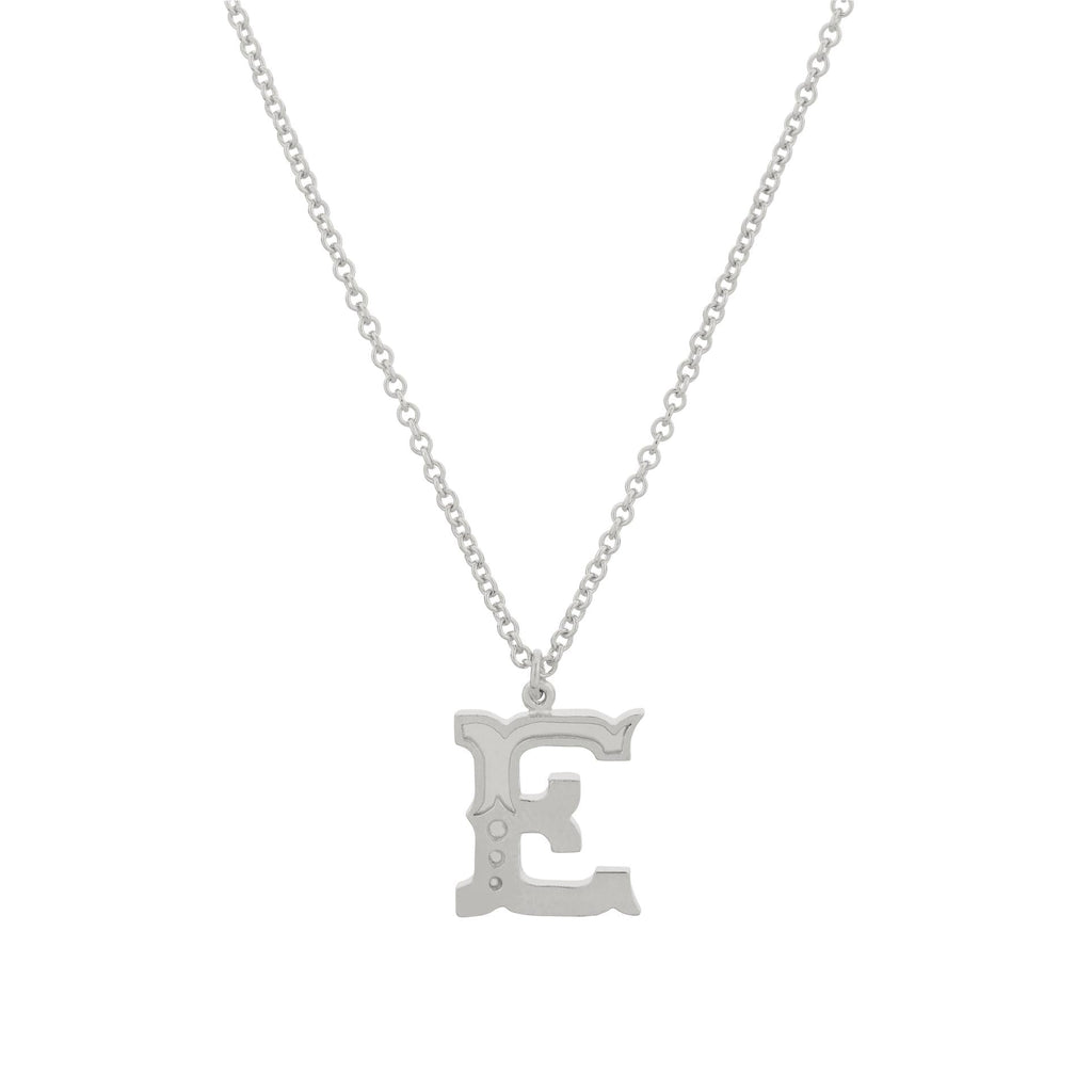 A.M. Just My Type Letter E Necklace Silver