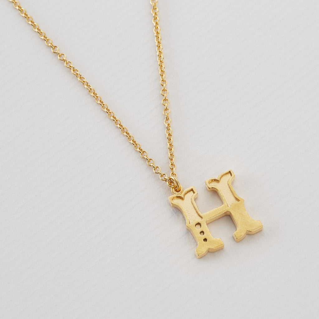 A.M. Just My Type Letter H Necklace Gold