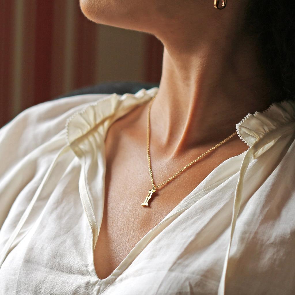 A.M. Just My Type Letter I Necklace Silver